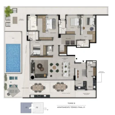 Planta garden Torre B 355m²